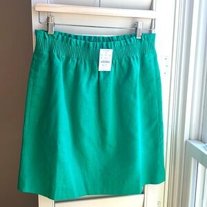 NWT J Crew Linen Blend Kelly Jade Green Skirt Pockets Lined 4